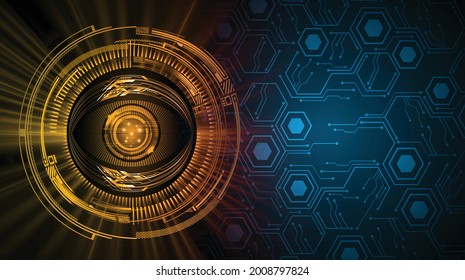 eye cyber circuit future technology concept background