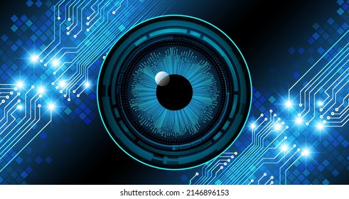 eye cyber circuit future technology concept background