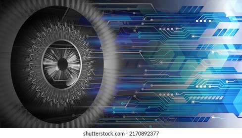eye cyber circuit future technology concept background
