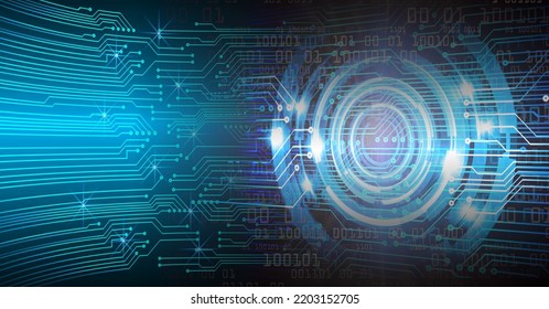 eye cyber circuit future technology concept background