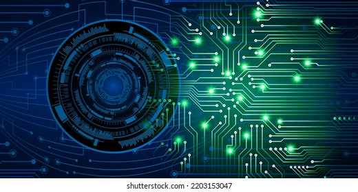 eye cyber circuit future technology concept background