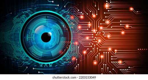 eye cyber circuit future technology concept background