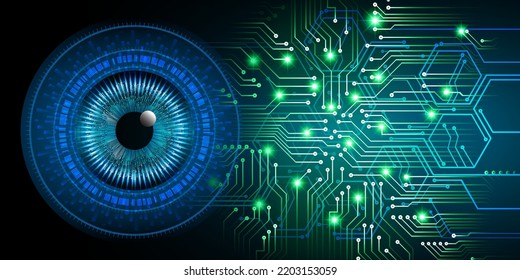 eye cyber circuit future technology concept background