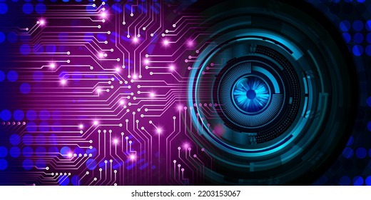 eye cyber circuit future technology concept background
