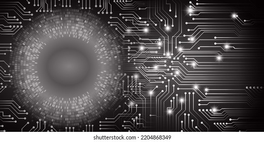 eye cyber circuit future technology concept background