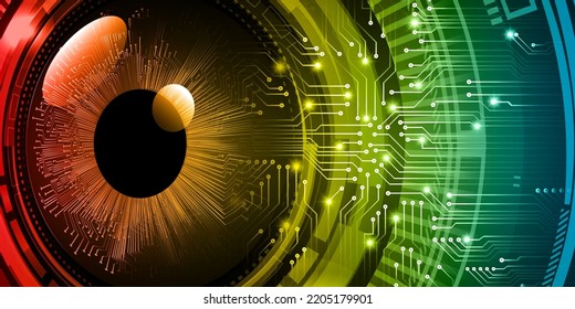 eye cyber circuit future technology concept background