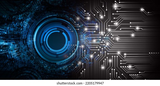 eye cyber circuit future technology concept background