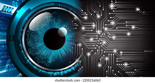 eye cyber circuit future technology concept background