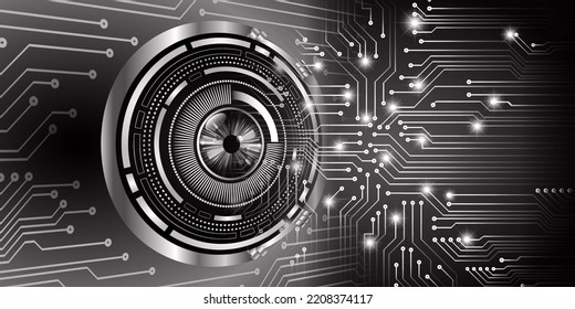 eye cyber circuit future technology concept background