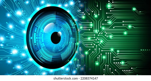 eye cyber circuit future technology concept background