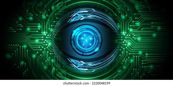eye cyber circuit future technology concept background