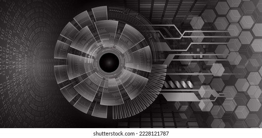 eye cyber circuit future technology concept background