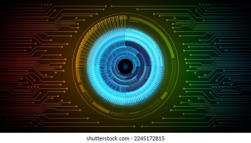 eye cyber circuit future technology concept background