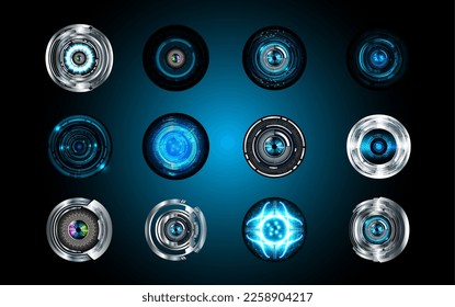 eye cyber circuit future technology concept background