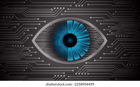 eye cyber circuit future technology concept background