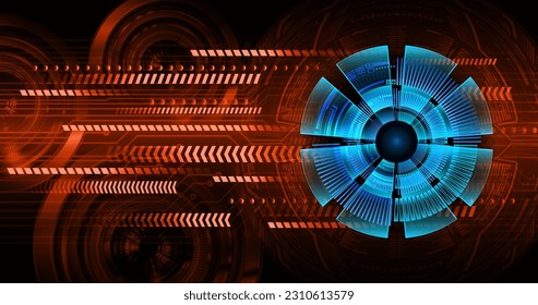 eye cyber circuit future technology concept background