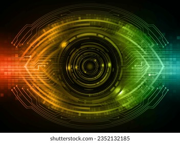 eye cyber circuit future technology concept background