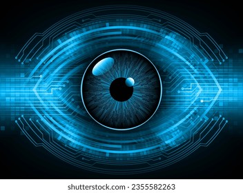 eye cyber circuit future technology concept background