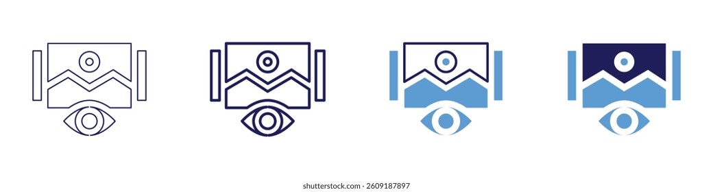 Eye daily hydration icon in 4 different styles. Thin Line, Line, Bold Line, Duotone. Duotone style. Editable stroke.