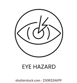 Eye danger line icon vector with editable stroke.