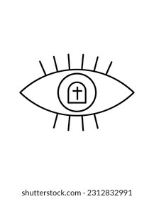 eye with death icon, vector best line icon.