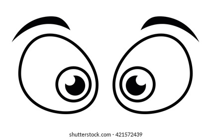 Eye design. Cartoon icon. White background, vector silhouette style