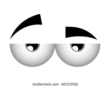 Eye design. Cartoon icon. White background, vector silhouette style