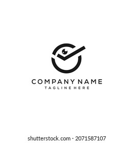 eye design logo concept icon check circle symbols