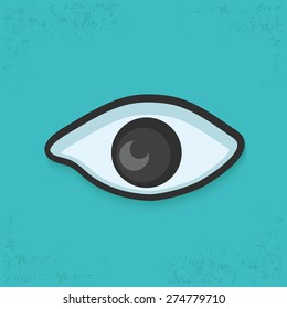 Eye design on blue background,clean vector