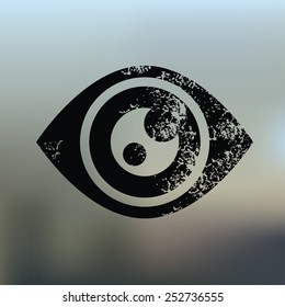 Eye design on blur background,grunge vector