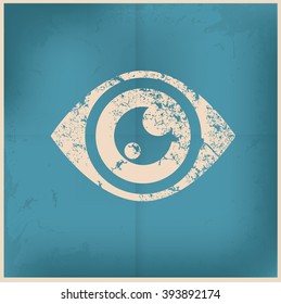 Eye design on old paper background, vector