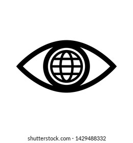 eye design web icon, Internet icon. Go to web sign illustration.icon web : globe