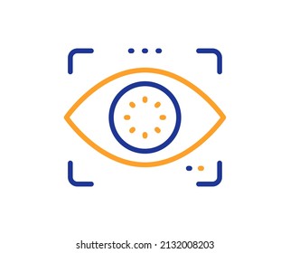 Eye detect line icon. Retina scan sign. Biometric data symbol. Colorful thin line outline concept. Linear style eye detect icon. Editable stroke. Vector