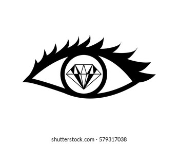 eye, diamond, icon, vector illustration eps10