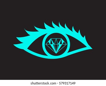 eye, diamond, icon, vector illustration eps10