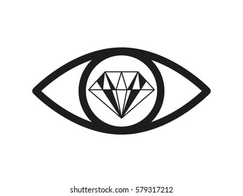 eye, diamond, icon, vector illustration eps10