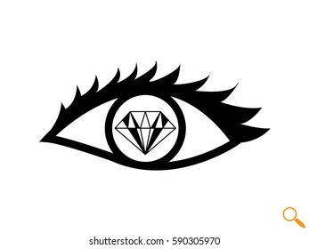 eye, diamond, icon, vector illustration eps10