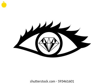 eye, diamond, icon, vector illustration eps10