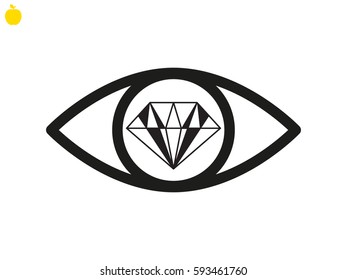 eye, diamond, icon, vector illustration eps10