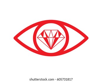 eye, diamond, icon, vector illustration eps10