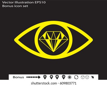 eye, diamond, icon, vector illustration eps10