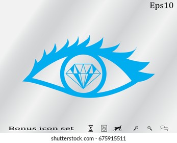 eye, diamond, icon, vector illustration eps10