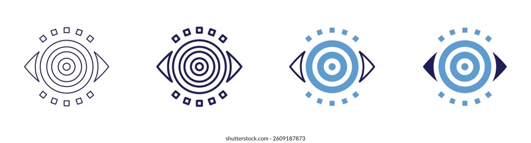 Eye digital screen strain icon in 4 different styles. Thin Line, Line, Bold Line, Duotone. Duotone style. Editable stroke.