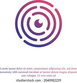 Icono Tecnológico Digital ocular. Forma de círculo colorida Infinito con el globo interior. Plantilla de diseño de logotipos para empresas y tecnología que se puede utilizar 