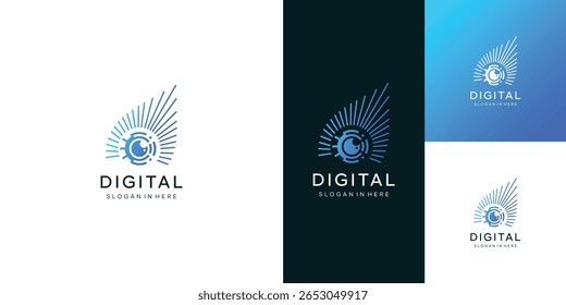 Eye digital technology logo design