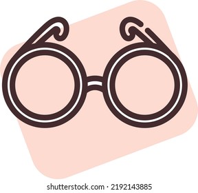 Eye disability glasses, illustration, vector on a white background.