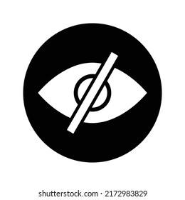 Eye, disable, hide icon. Rounded vector design.