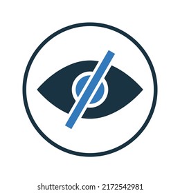 Eye, disable, hide icon. Simple editable vector graphics.