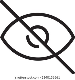 Eye Disable Text Outline Icon