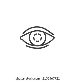 Eye disease line icon. linear style sign for mobile concept and web design. Glaucoma eye outline vector icon. Symbol, logo illustration. Vector graphics